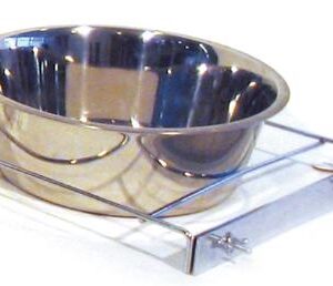 RVS HONDENBAK MET SCHROEFHOUDER