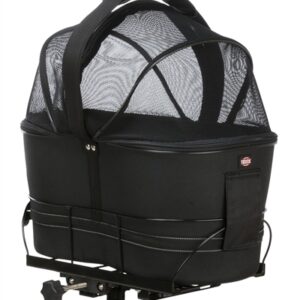 TRIXIE FIETSMAND ACHTEROP ZWART MET KUSSEN EN KAP