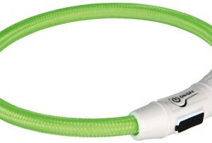 TRIXIE LICHTGEVENDE HALSBAND HOND FLASH USB TPU / NYLON GROEN