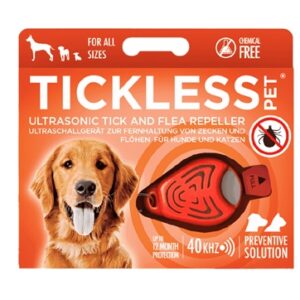 TICKLESS TEEK EN VLO AFWEER VOOR HOND EN KAT FLUORISEREND ORANJE