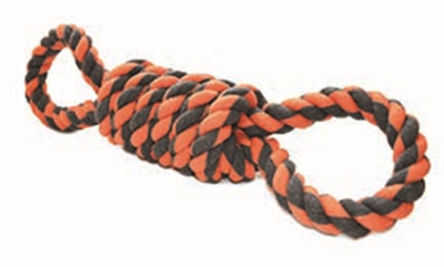 HAPPY PET NUTS FOR KNOTS EXTREME SPOEL 8 VORM TUGGER GRIJS / ORANJE