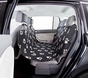 TRIXIE AUTODEKEN POOTPRINT NYLON / FLEECE ZWART / BEIGE