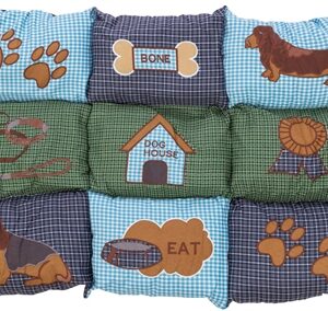 TRIXIE HONDENKUSSEN PATCHWORK BLAUW / GROEN