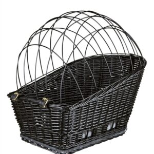 TRIXIE FIETSMAND MET DRAADKOEPEL ACHTEROP ZWART