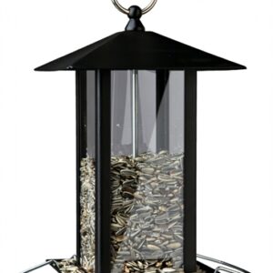 TRIXIE VOERDISPENSER LANTAARN METAAL ZWART