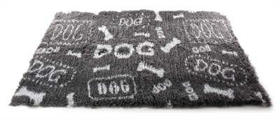 VETBED DOG PRINT GRIJS / WIT GERECYCLED