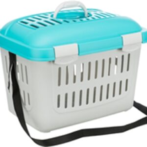 TRIXIE VERVOERSBOX KNAAGDIER MIDI-CAPRI LICHTGRIJS/TURQUOISE