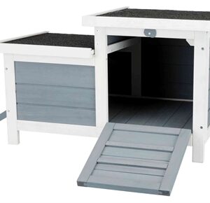 TRIXIE KNAAGDIERHUIS MET 2 INGANGEN GRIJS / WIT