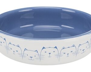 TRIXIE VOERBAK / DRINKBAK KAT PLATTE NEUS LICHTBLAUW / WIT