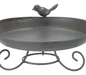 TRIXIE VOGELBAD METAAL OP VOET GRIJS