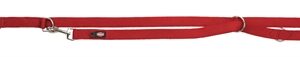 TRIXIE HONDENRIEM PREMIUM DUBBELGESTIKT VERSTELBAAR ROOD