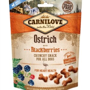 CARNILOVE CRUNCHY SNACK STRUISVOGEL / ZWARTE BES