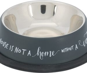 TRIXIE VOERBAK KAT RVS ANTI SLIP GRIJS