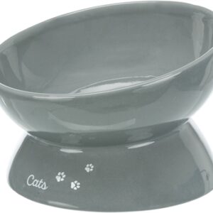 TRIXIE VOERBAK KAT XXL KERAMIEK VERHOOGD GRIJS