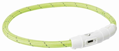 TRIXIE LICHTGEVENDE HALSBAND HOND FLASH USB TPU / NYLON GROEN