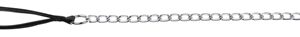 TRIXIE HONDENRIEM KETTING MET NYLON HANDVAT ZWART