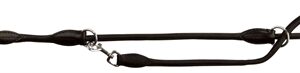 TRIXIE HONDENRIEM ACTIVE VERSTELBAAR RONDGENAAID LEER ZWART