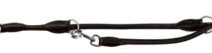 TRIXIE HONDENRIEM ACTIVE VERSTELBAAR RONDGENAAID LEER ZWART