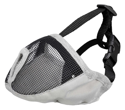 TRIXIE MUILKORF VOOR RASSEN MET PLATTE NEUS POLYESTER GRIJS