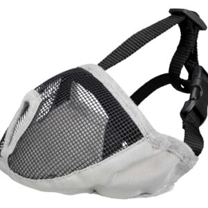 TRIXIE MUILKORF VOOR RASSEN MET PLATTE NEUS POLYESTER GRIJS