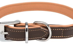 TRIXIE HALSBAND HOND ACTIVE COMFORT LEER BRUIN / LICHTBRUIN