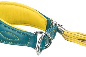 TRIXIE HALSBAND HOND ACTIVE COMFORT VOOR WINDHONDEN LEER PETROL