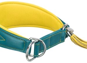 TRIXIE HALSBAND HOND ACTIVE COMFORT VOOR WINDHONDEN LEER PETROL