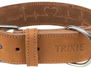 TRIXIE HALSBAND HOND RUSTIC VETLEER HEARTBEAT BRUIN