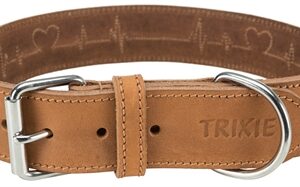 TRIXIE HALSBAND HOND RUSTIC VETLEER HEARTBEAT BRUIN