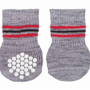 TRIXIE HONDENSOKKEN ANTI-SLIP GRIJS