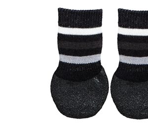 TRIXIE HONDENSOKKEN ANTI-SLIP MET RUBBERLAAG RONDOM ZWART