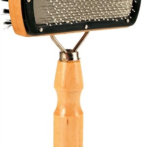 TRIXIE SLICKERBORSTEL DUBBELZIJDIG NYLON HAREN / METALEN PINNEN