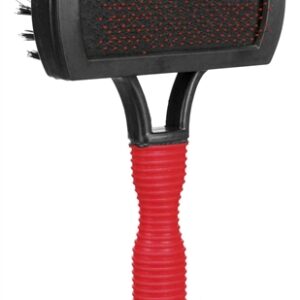 TRIXIE SLICKERBORSTEL 2-ZIJDIG KUNSTSTOF / NYLON & PINNEN