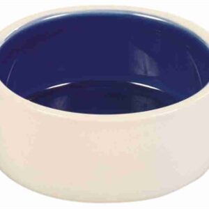 TRIXIE VOERBAK KERAMIEK CRÈME / BLAUW