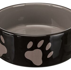 TRIXIE VOERBAK POOTMOTIEF KERAMIEK BRUIN / TAUPE