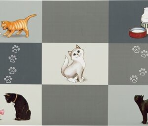 TRIXIE PLACEMAT PATCHWORK CAT GRIJS