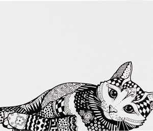 TRIXIE PLACEMAT KAT WIT / ZWART