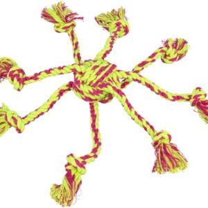 TRIXIE TOUWSPEELTJE MET INGEVLOCHTEN BAL LIME/MAGENTA