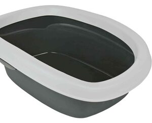 TRIXIE KATTENBAK CARLO MET RAND DONKERGRIJS / LICHTGRIJS