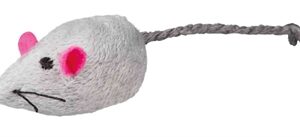 TRIXIE SET MUIZEN PLUCHE MET CATNIP WIT / GRIJS