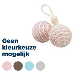 TRIXIE 2 BALLEN AAN KOORD SISAL ASSORTI