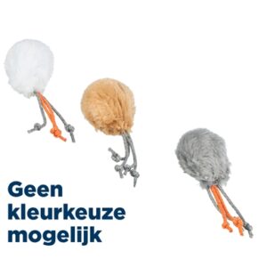 TRIXIE BAL MET TOUWTJES PLUCHE MET KATTENMUNT ASSORTI