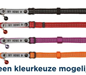 TRIXIE KATTENHALSBAND MET ADRESFLAP MY HOME REFLECTEREND ASSORTI