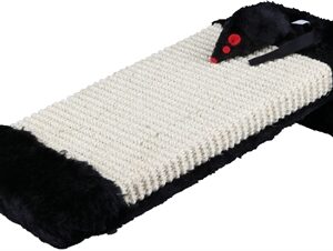 TRIXIE KRABPLANK OP ROL SISALTAPIJT / PLUCHE NATUREL / ZWART