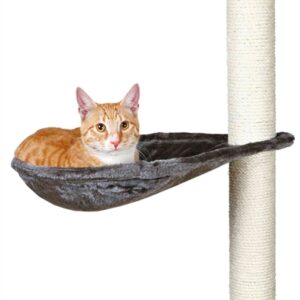 TRIXIE HANGMAND VOOR KRABPALEN PLUCHE PLATINAGRIJS