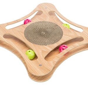 TRIXIE KRABKARTON MET SPEELGOED HOUT