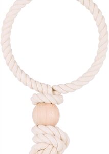 TRIXIE TOUWRING MET HOUTEN BLOK NATUREL