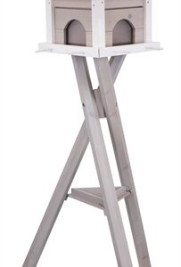 TRIXIE NATURA VOEDERHUIS MET STANDAARD EN 4 SILO'S GRENEN GRIJS / WIT