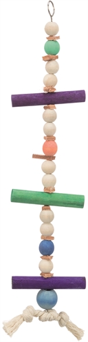 TRIXIE SPEELGOED MET TOUW & KRALEN HOUT / LEER MEERKLEURIG