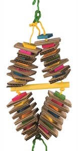 TRIXIE SPEELGOED AAN SISALKOORD MET KARTON HOUT KLEURIG